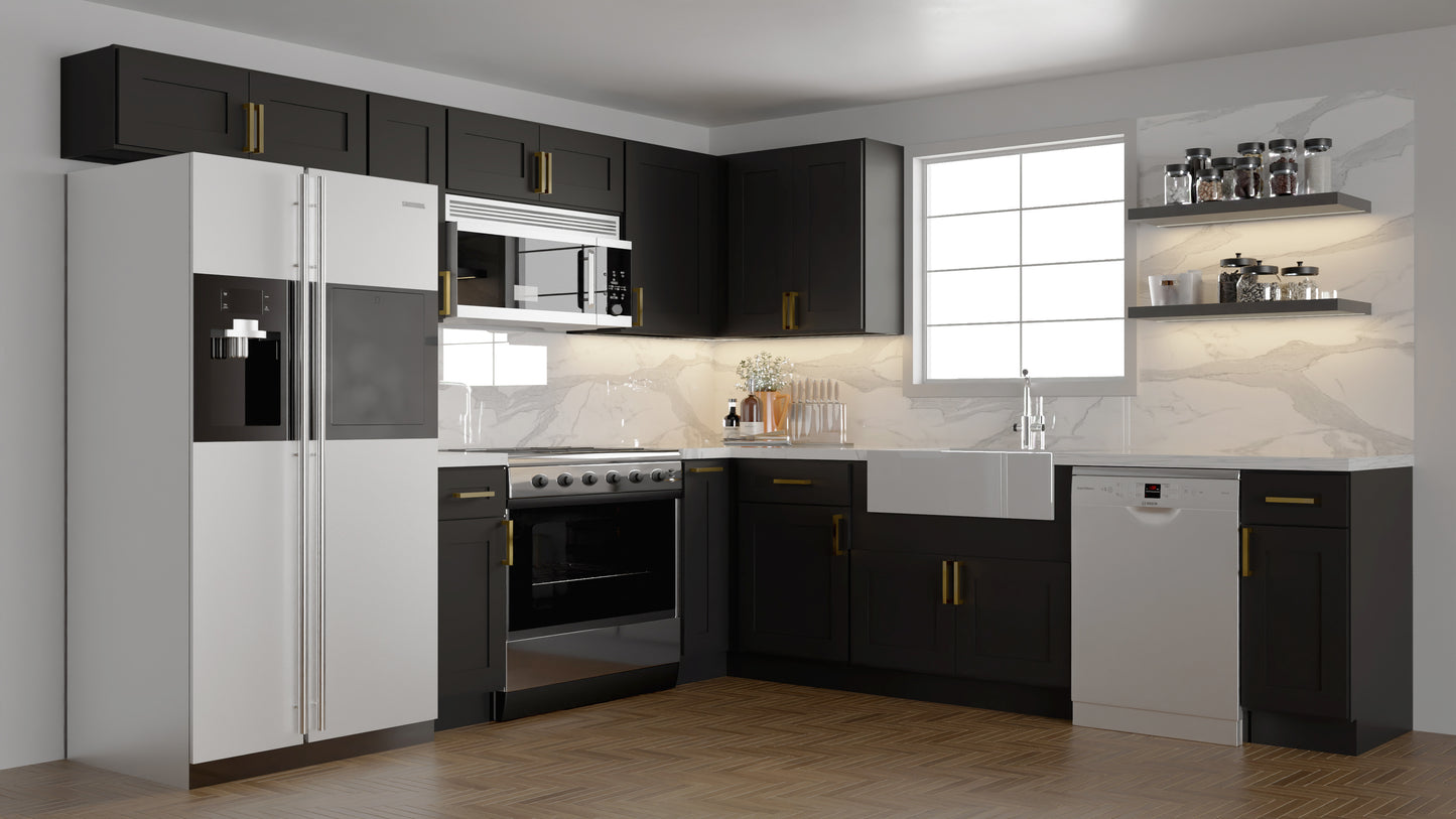 10 foot feet by 10 foot feet sample kitchen black shaker