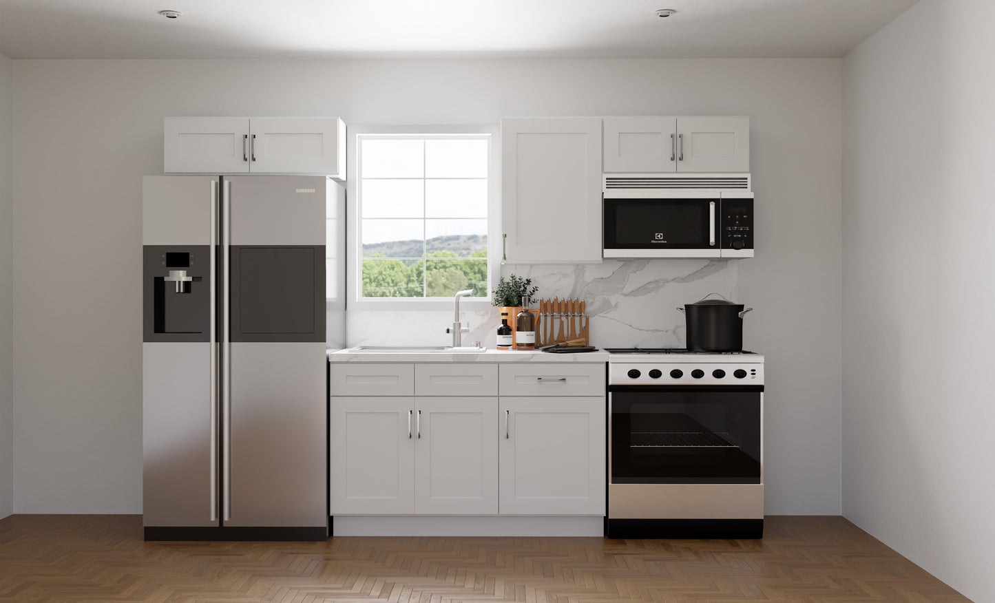 10 foot feet sample kitchen white shaker