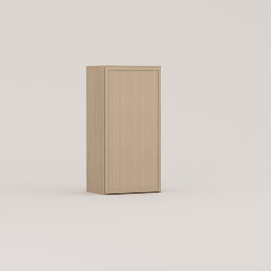slim frame shaker wall cabinet rift cut white oak