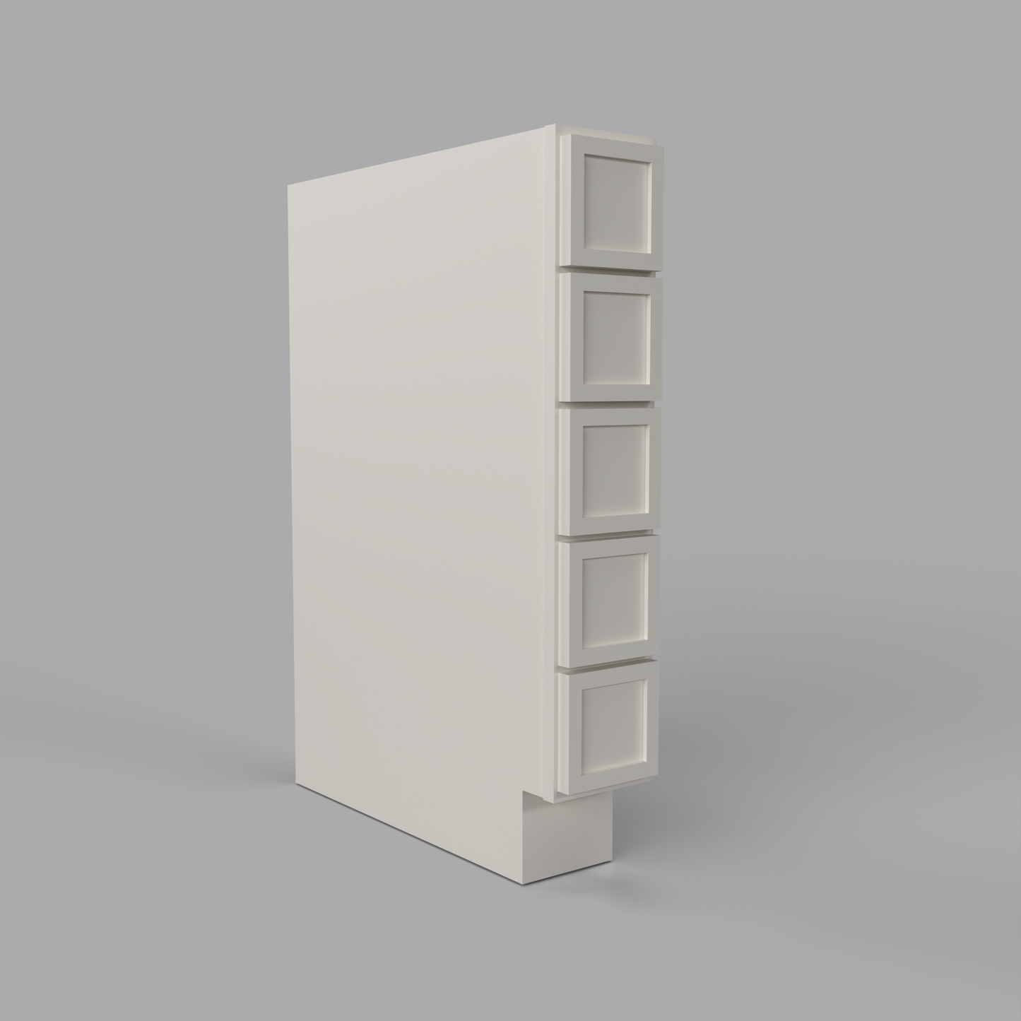 Slim Frame Shaker Base Spice Five Drawer Cabinet 6" W x 34.5" H x 24" D