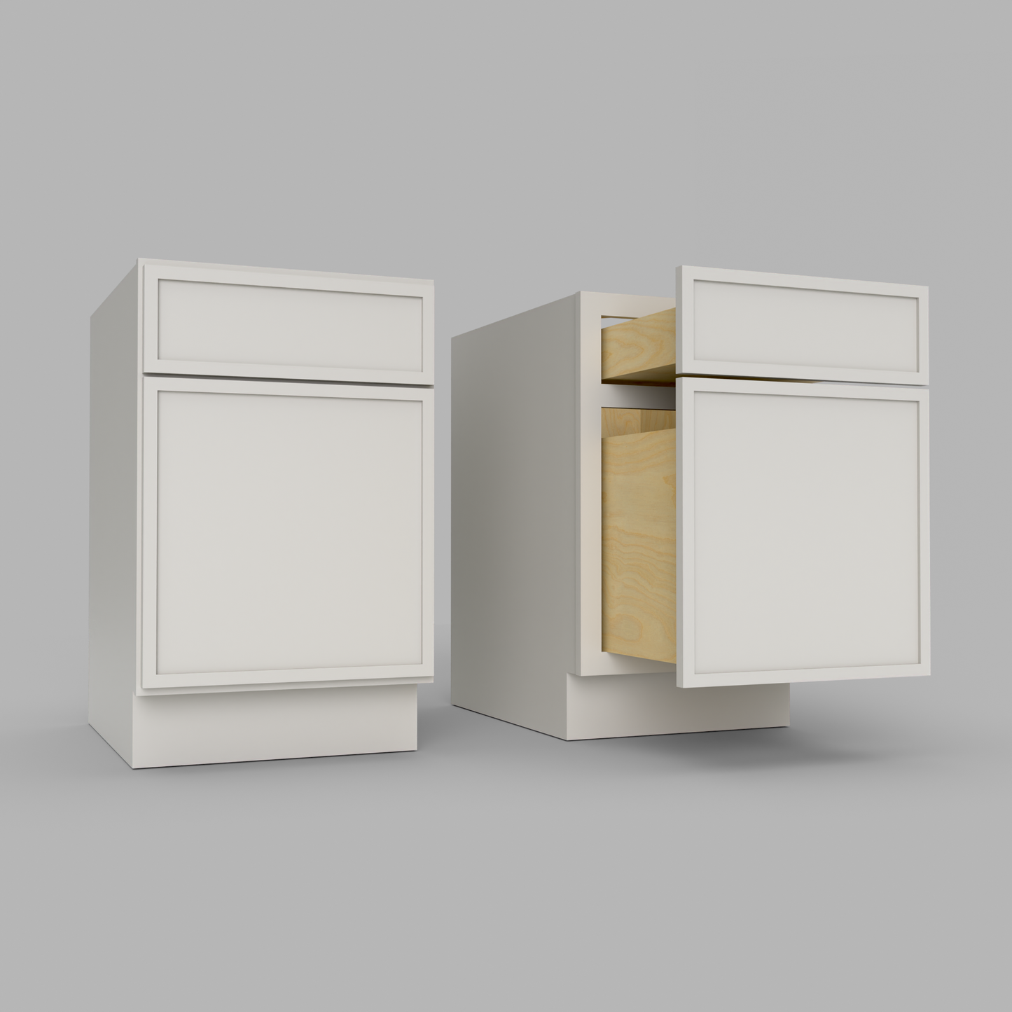 Slim Frame Shaker Document File Desk Base Cabinet 18" W x 29.5" H x 21" D