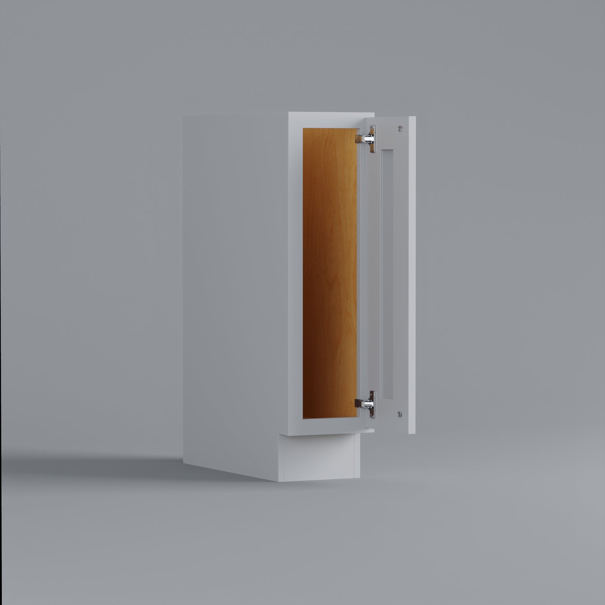 Full Height Door Base Cabinet Shaker White open 9