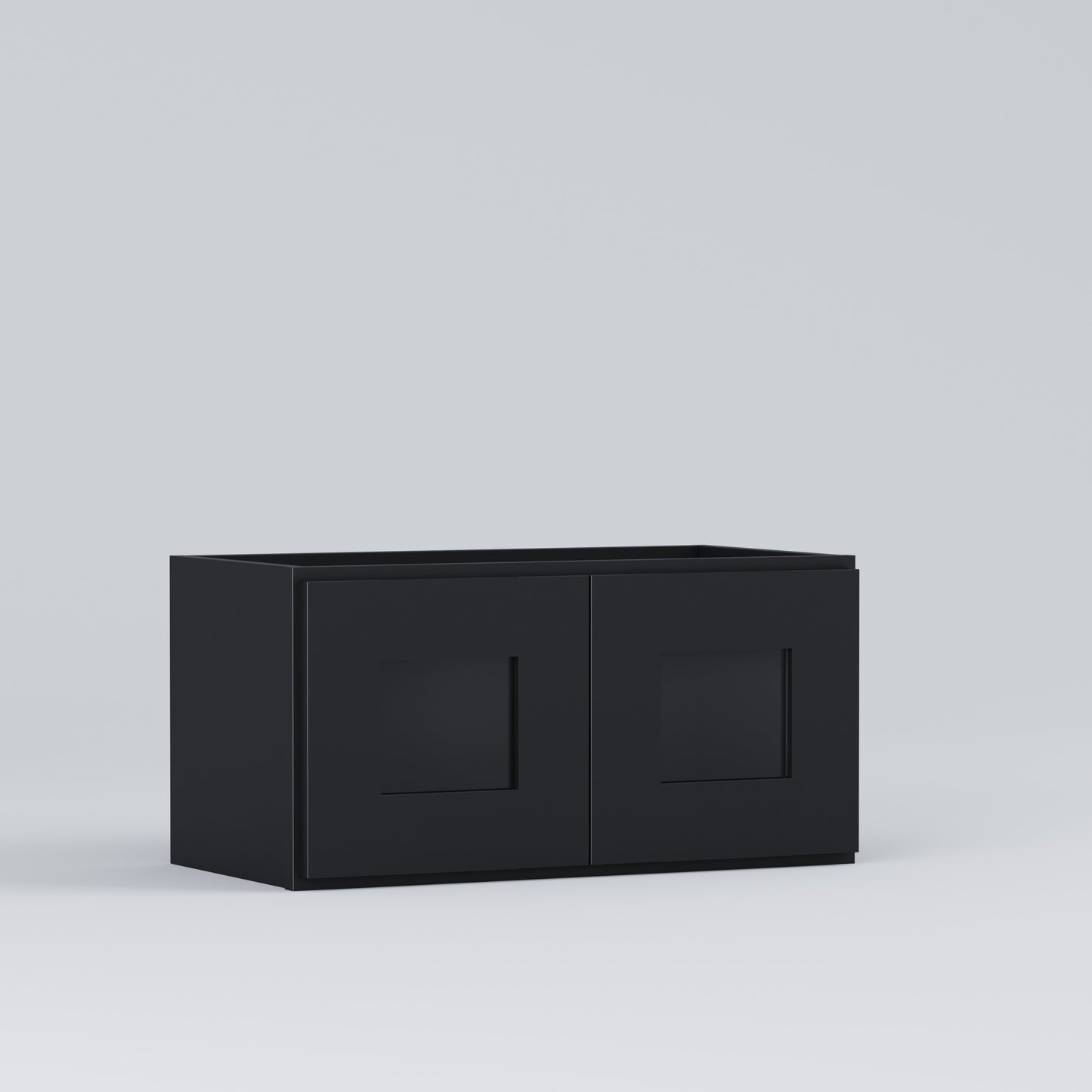Shaker Black Glass Door wall Cabinet 3012