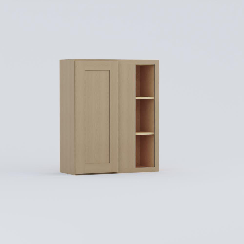Shaker Blind Corner Wall Cabinet one door natural wood