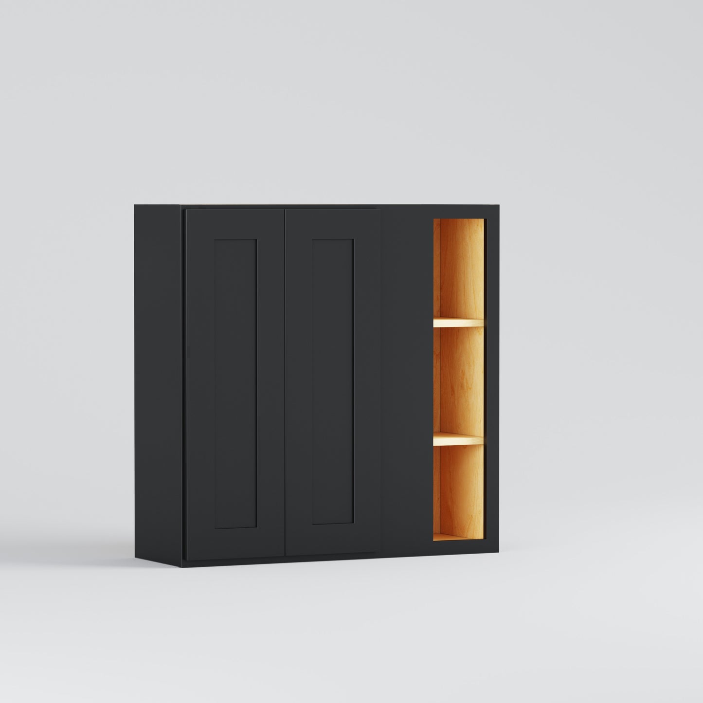 Shaker Blind Corner Wall Cabinet two door black