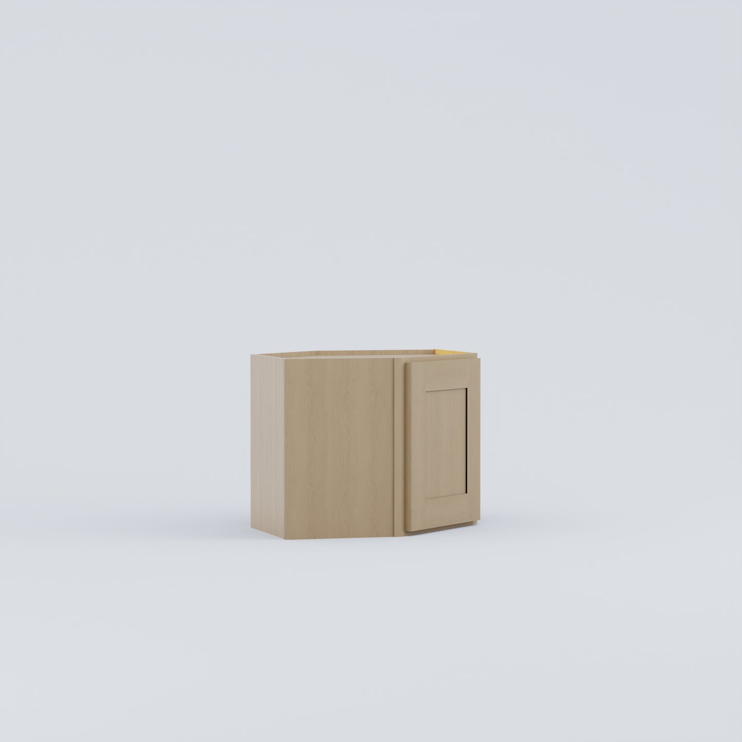 Shaker Diagonal Corner Wall Cabinet natural wood 18