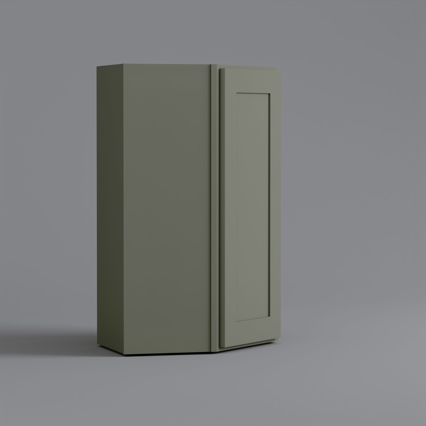 Shaker Diagonal Corner Wall Cabinet sage green