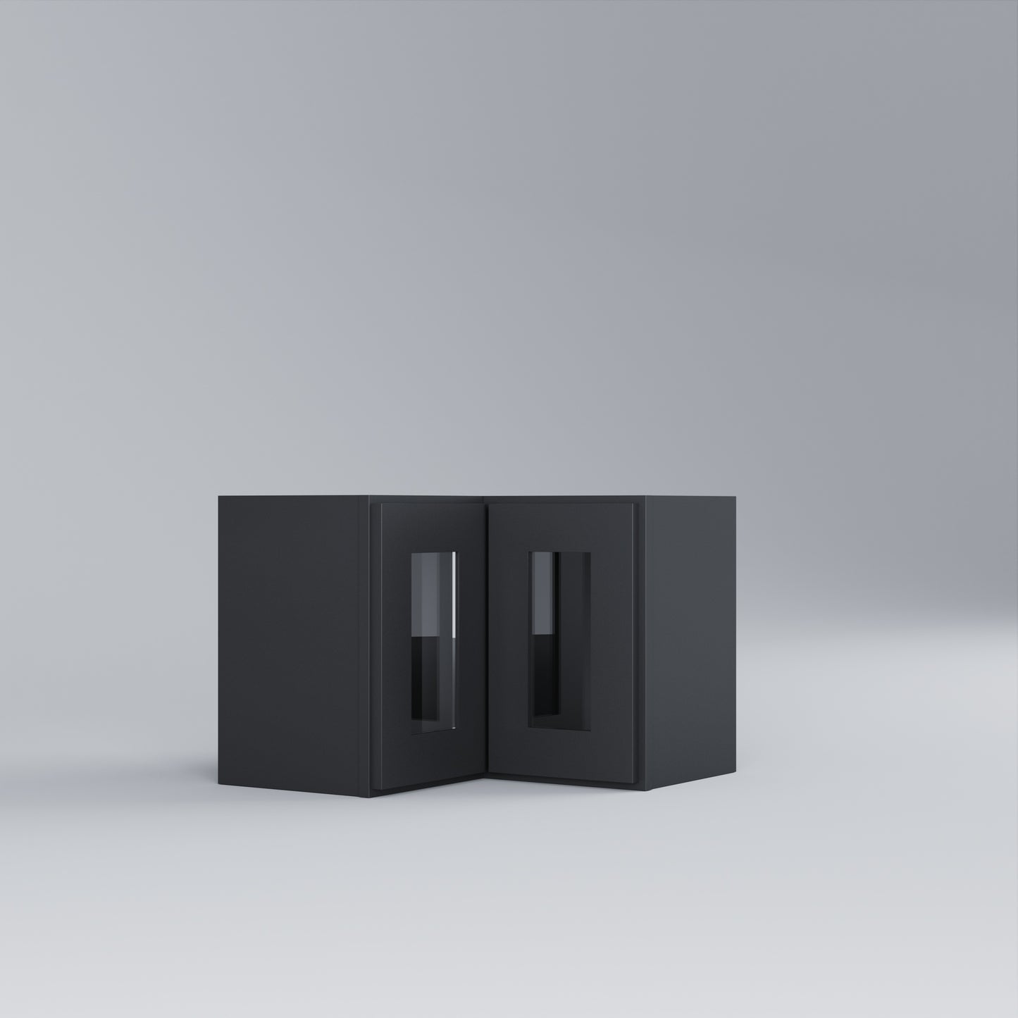 Shaker Easy Reach Corner Wall Cabinet black