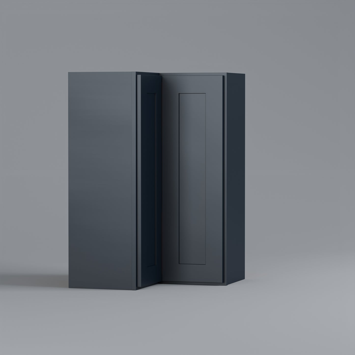 Shaker Easy Reach Corner Wall Cabinet blue