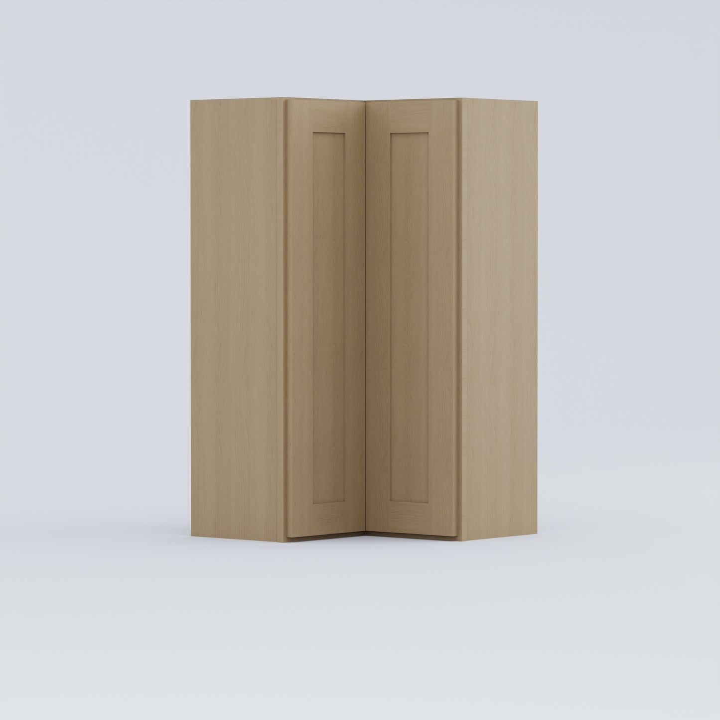 Shaker Easy Reach Corner Wall Cabinet natural wood