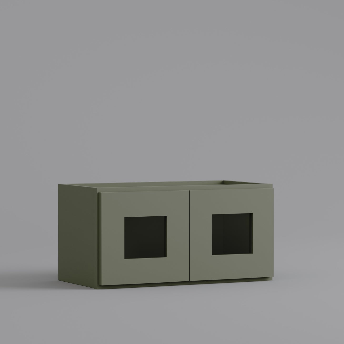 Shaker Sage Green Glass Door wall Cabinet 3012