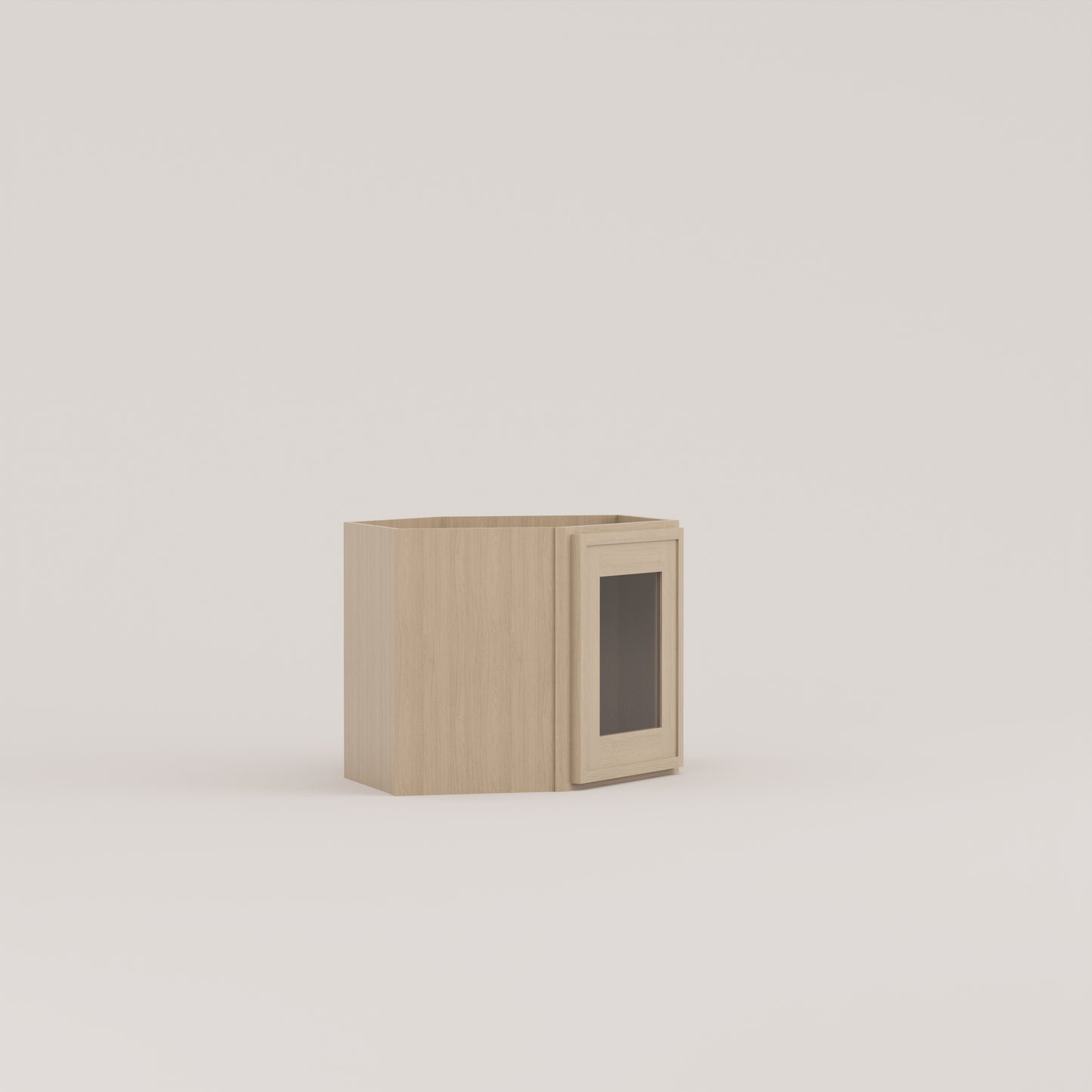 Slim Frame Shaker Diagonal Corner Wall Cabinet glass door