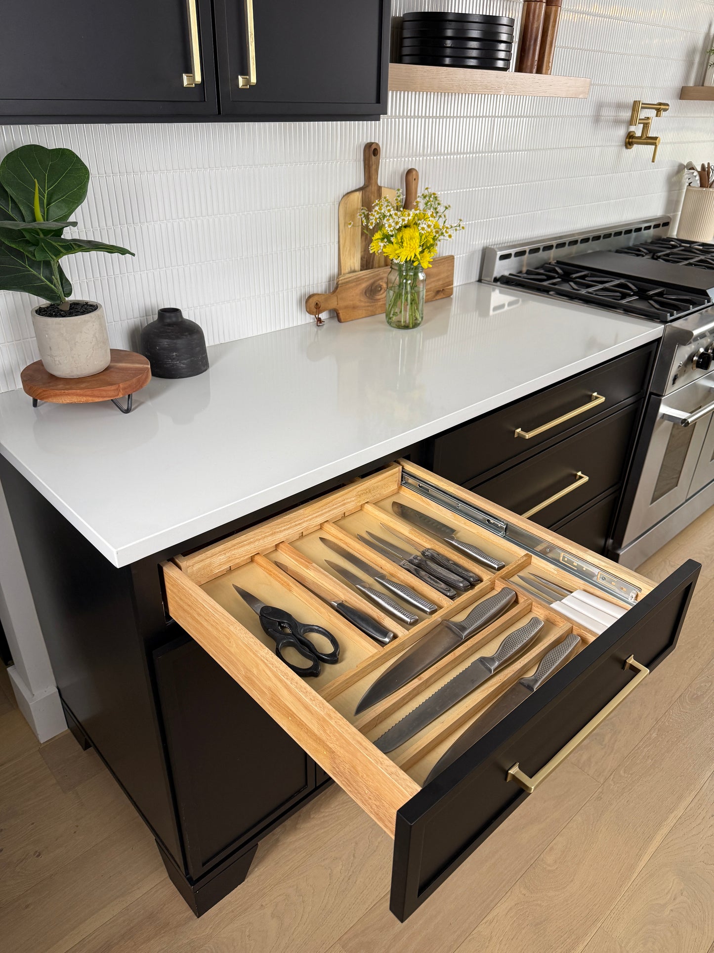 Two Tier cutlery tray drawer bottom shelf
