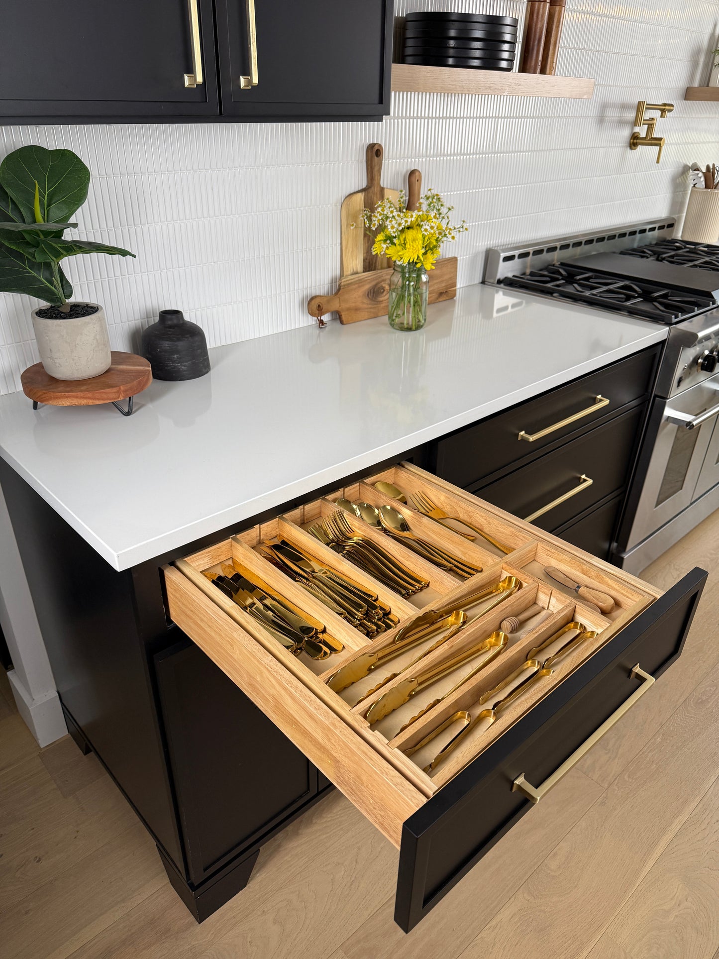 Two Tier cutlery tray drawer top shelf