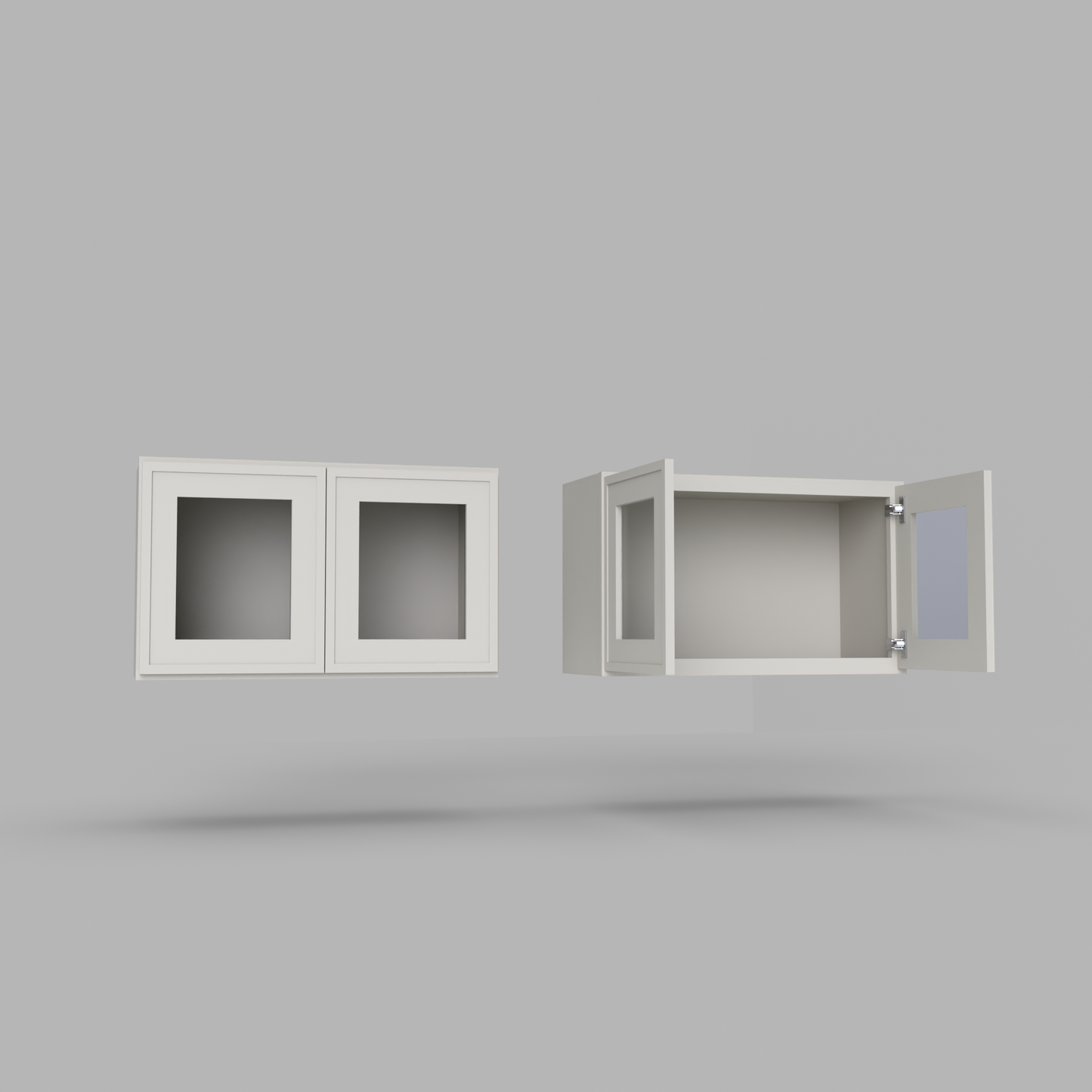 Slim Frame Shaker 18” H x 12” D Stackable Glass Door Wall Cabinet