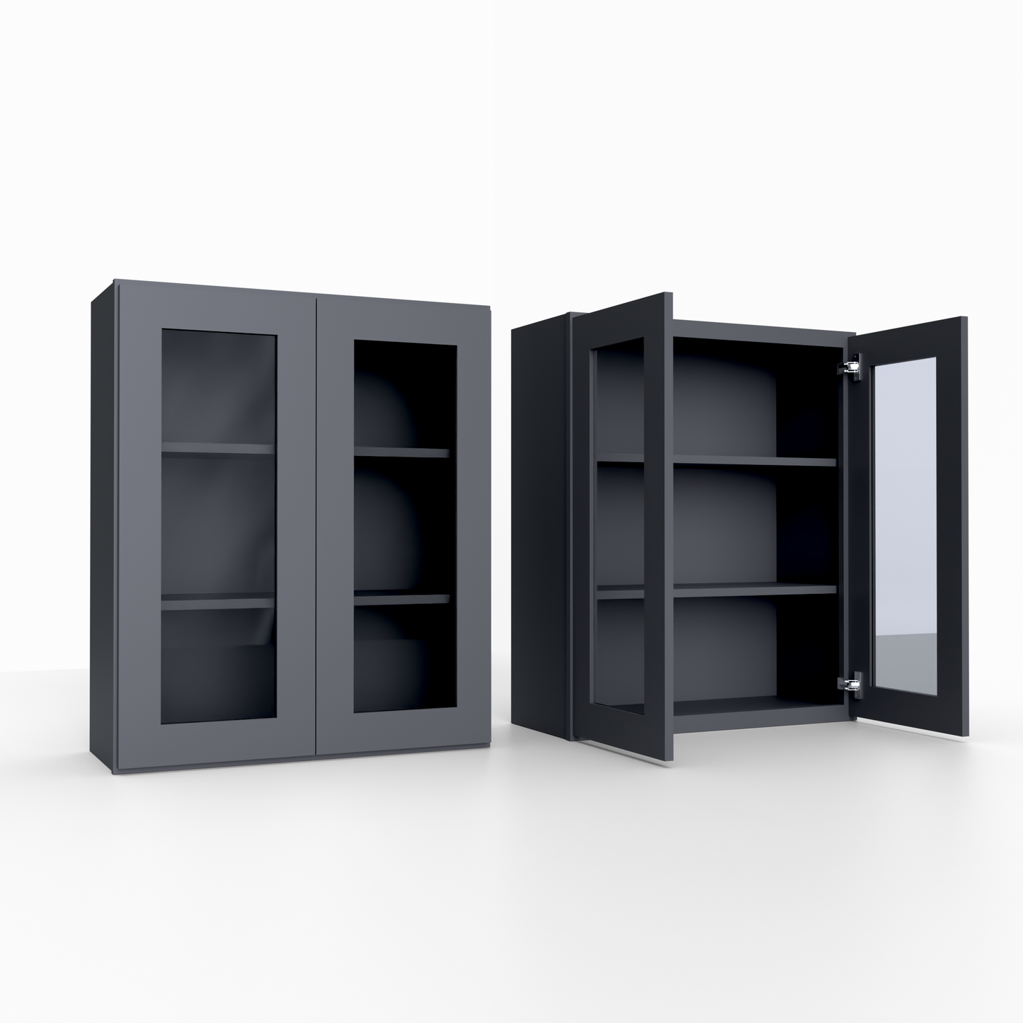 Shaker 36” H x 12” D Glass Door Wall Cabinet