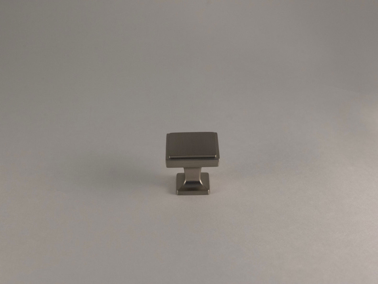 brushed stainless steel square knob