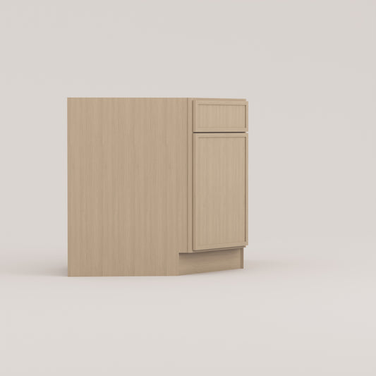 corner sink base slim frame shaker cabinet rift cut white oak