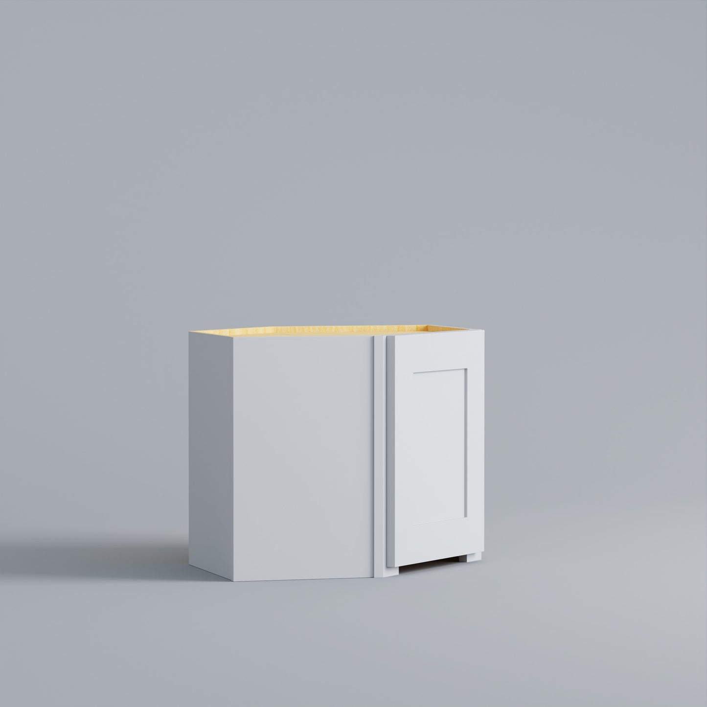 diagonal appliance garage shaker cabinet white