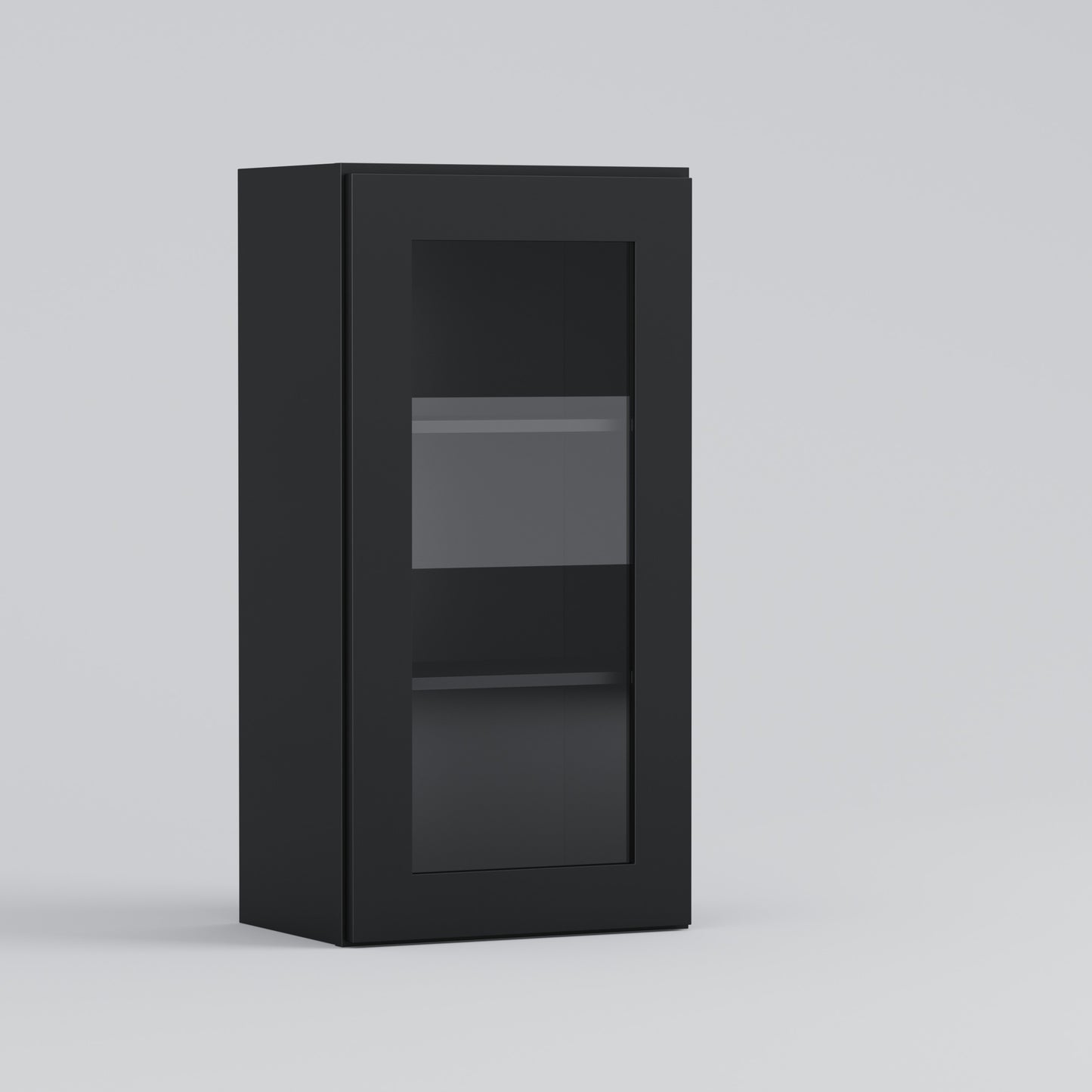 glass door shaker cabinet black 1836