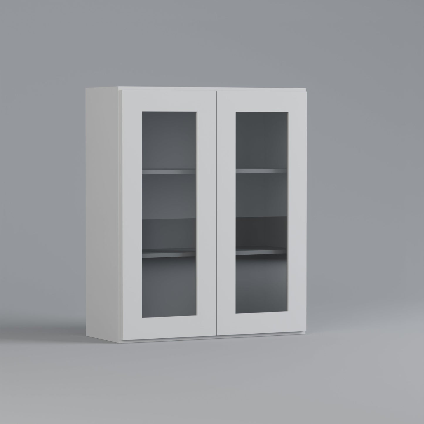 glass door shaker cabinet white 3036