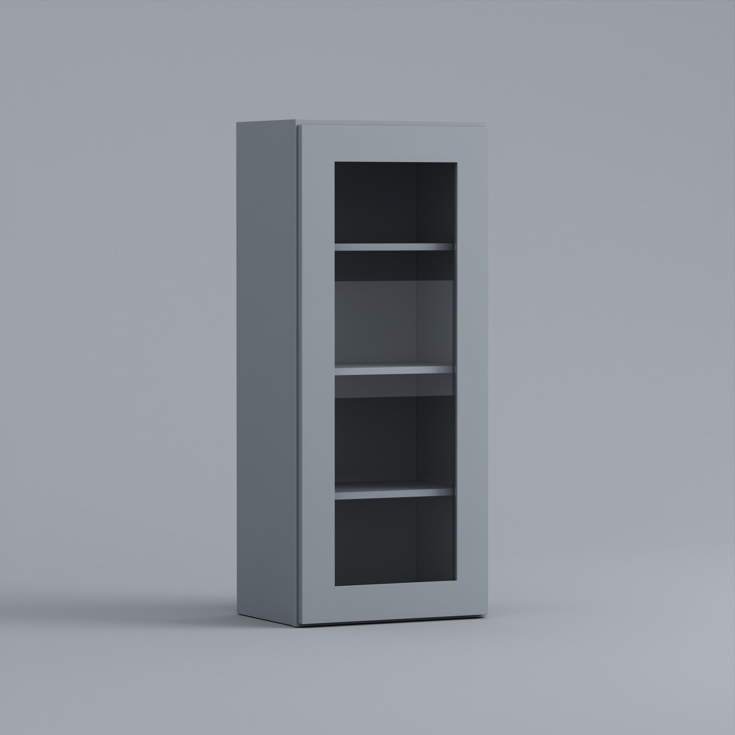 glass door shaker wall cabinet 1842 grey
