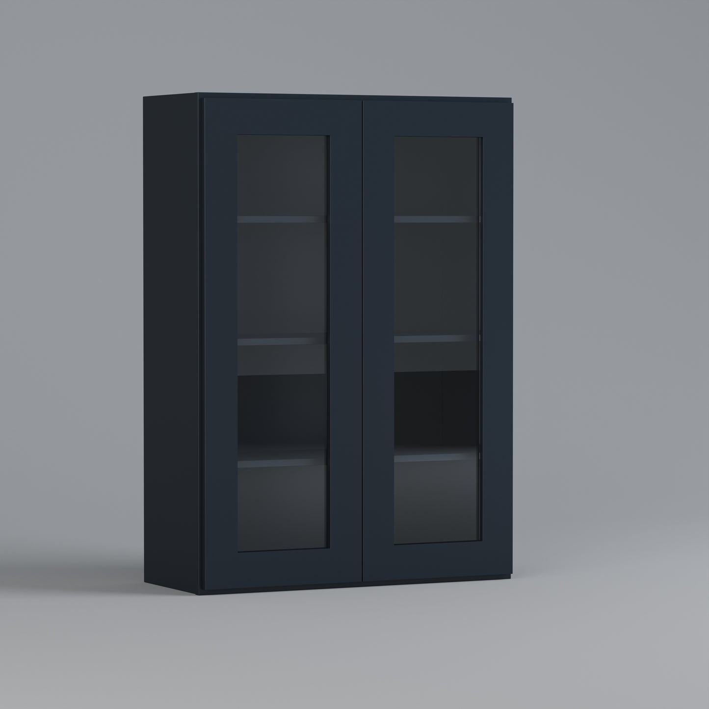 glass door shaker wall cabinet 3042 blue
