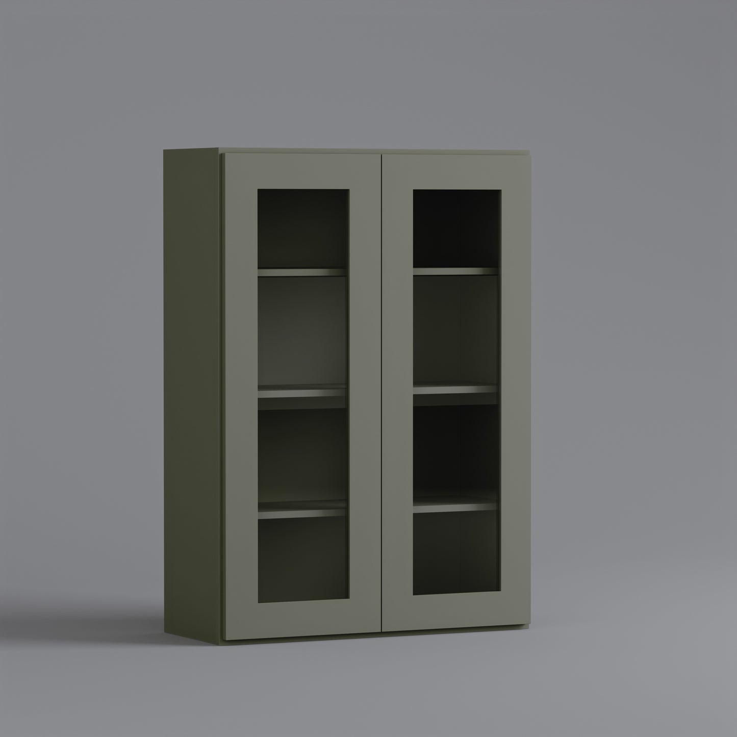 glass door shaker wall cabinet 3042 sage green