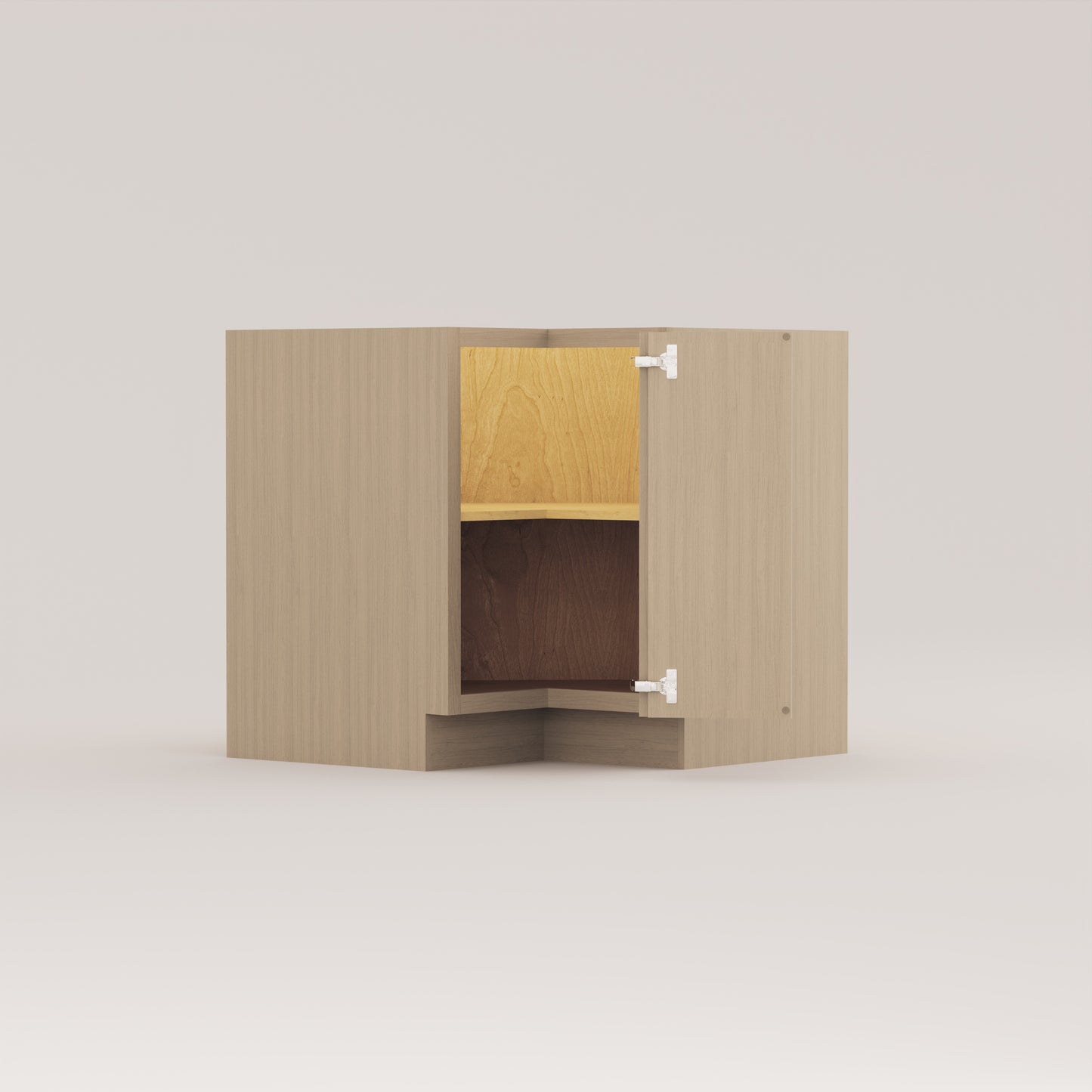 lazy susan corner base slim frame shaker cabinet rift cut white oak