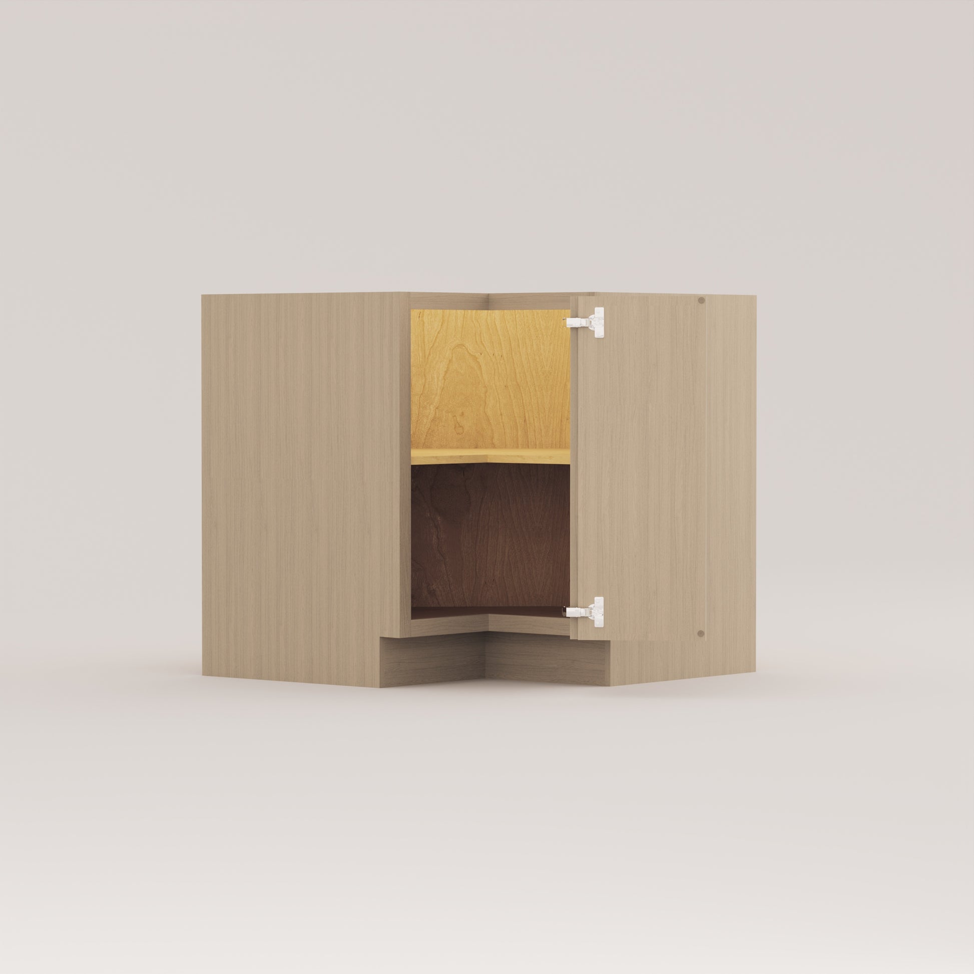 lazy susan corner base slim frame shaker cabinet rift cut white oak