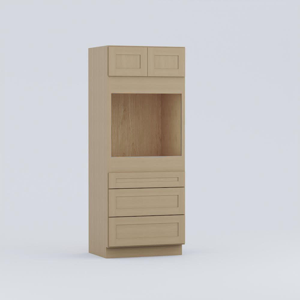 oven utility pantry tall shaker cabinet natural wood