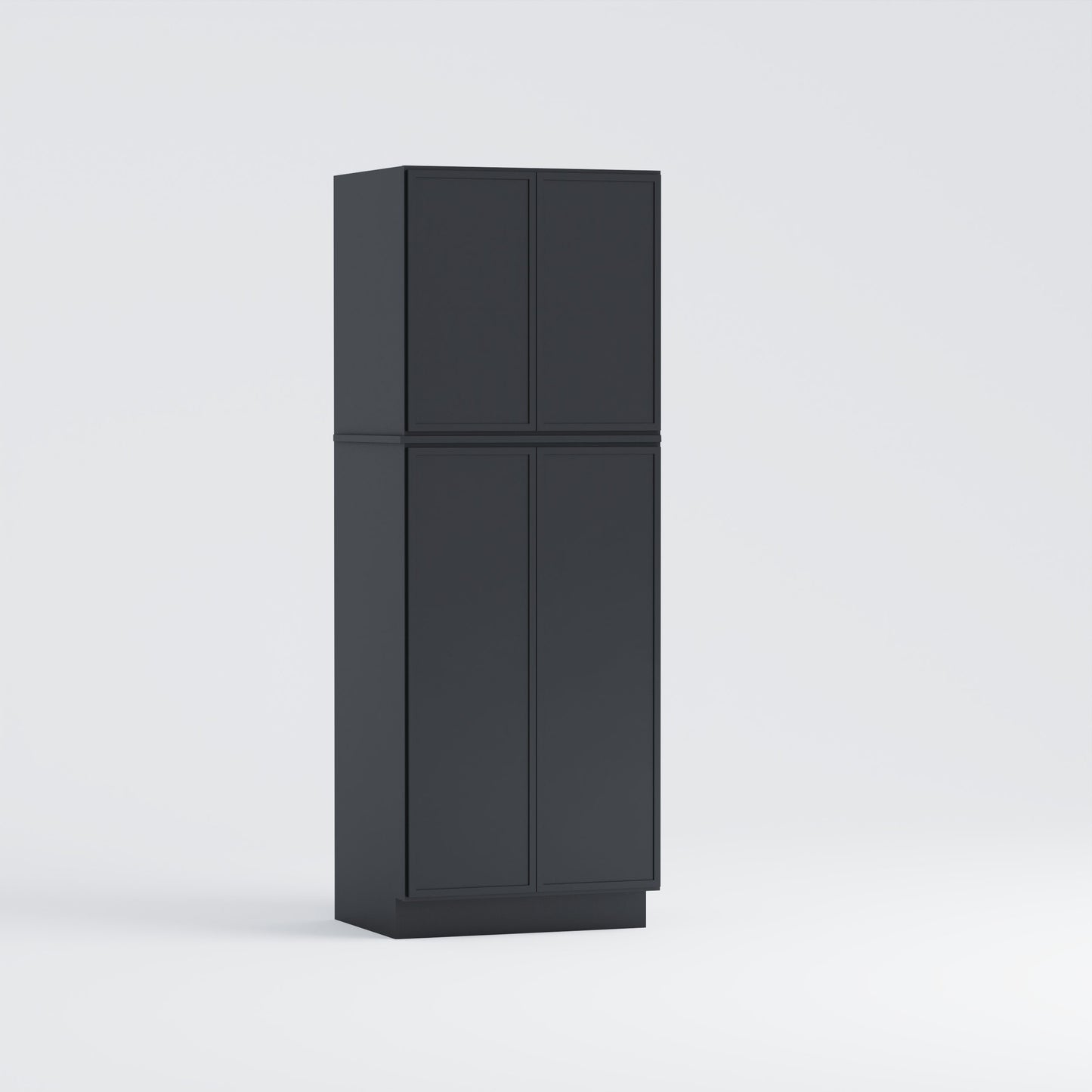 pantry utility tall cabinet slim frame shaker black