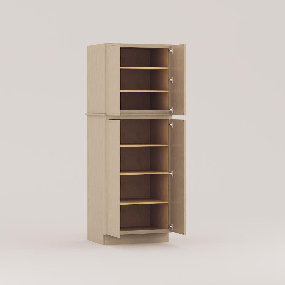 rift cut white oak pantry utility tall cabinet slim frame shaker