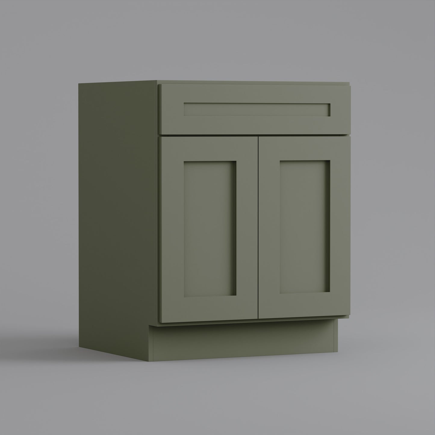 sink base shaker cabinet sage green 24