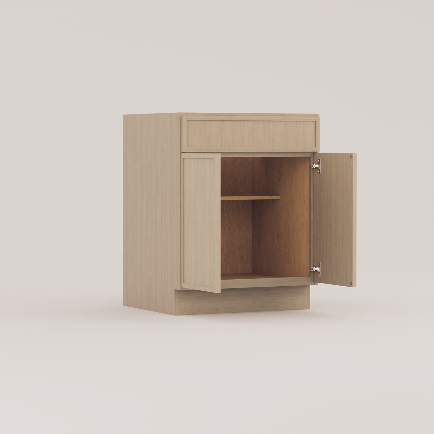 sink drawer base slim frame shaker cabinet rift cut white oak