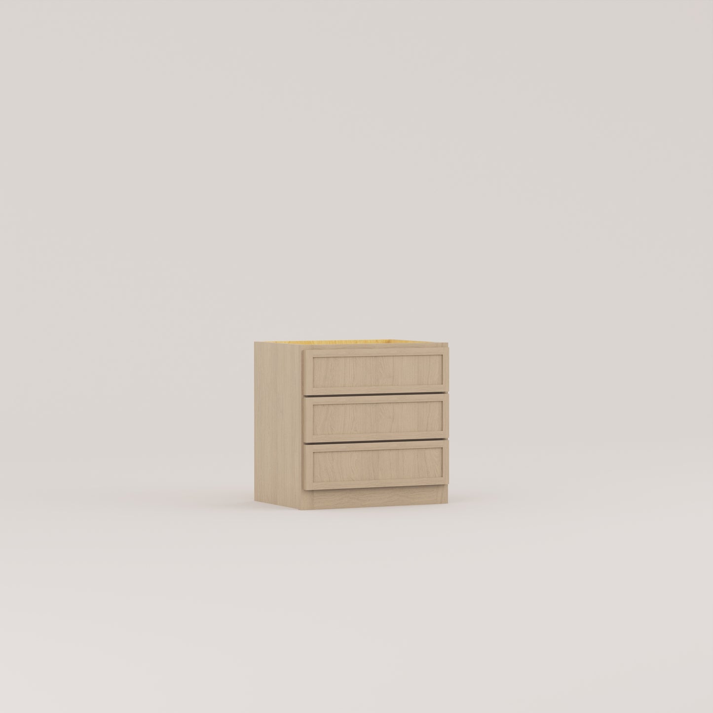 counter top slim frame shaker cabinet rift cut white oak