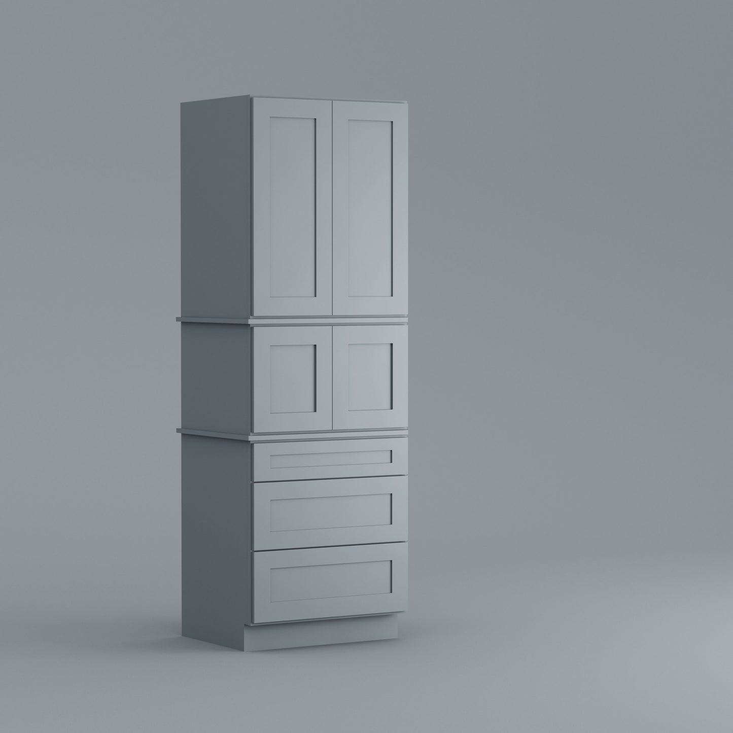 three drawer pantry utility tall cabinet grey 30
