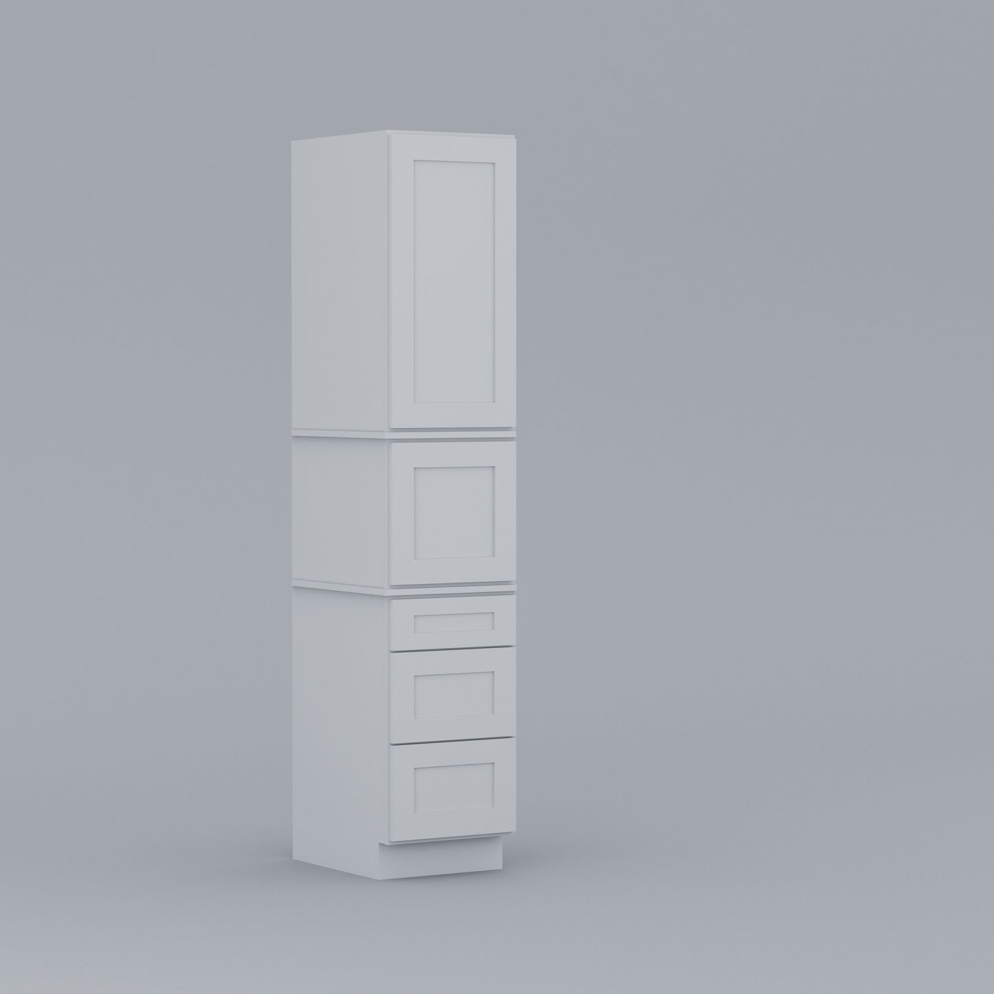 three drawer pantry utility tall cabinet white