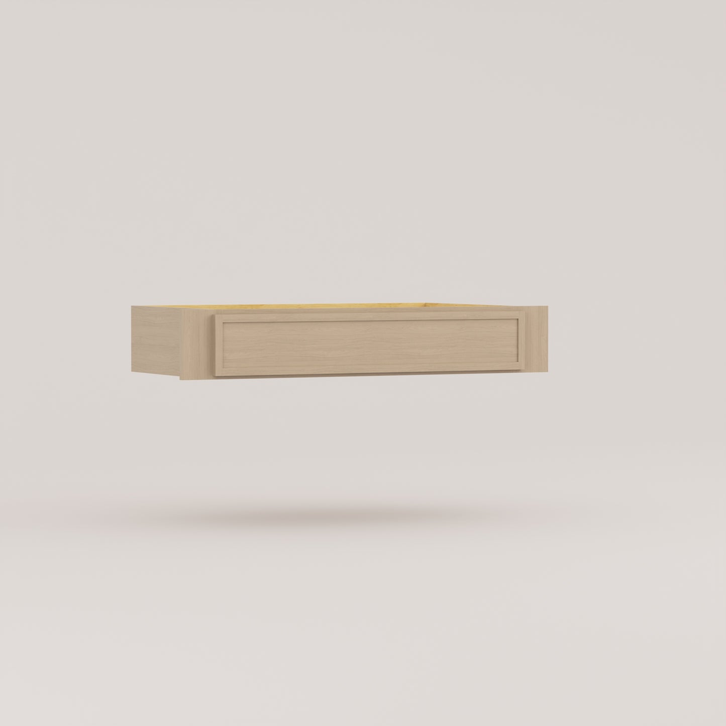 vanity knee drawer slim frame shaker cabinet rift cut white oak