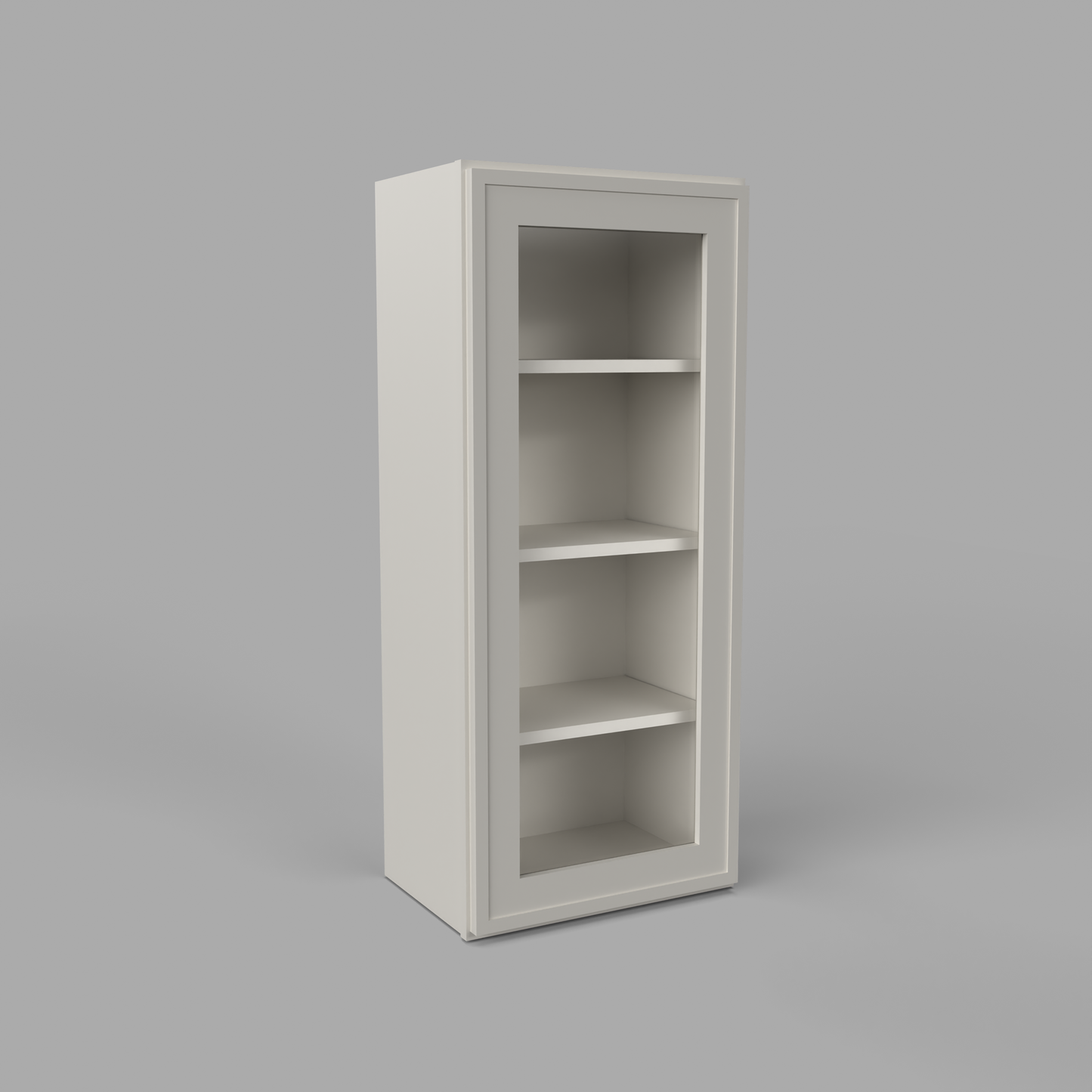 Slim Frame Shaker 42” H x 12” D Glass Door Wall Cabinet