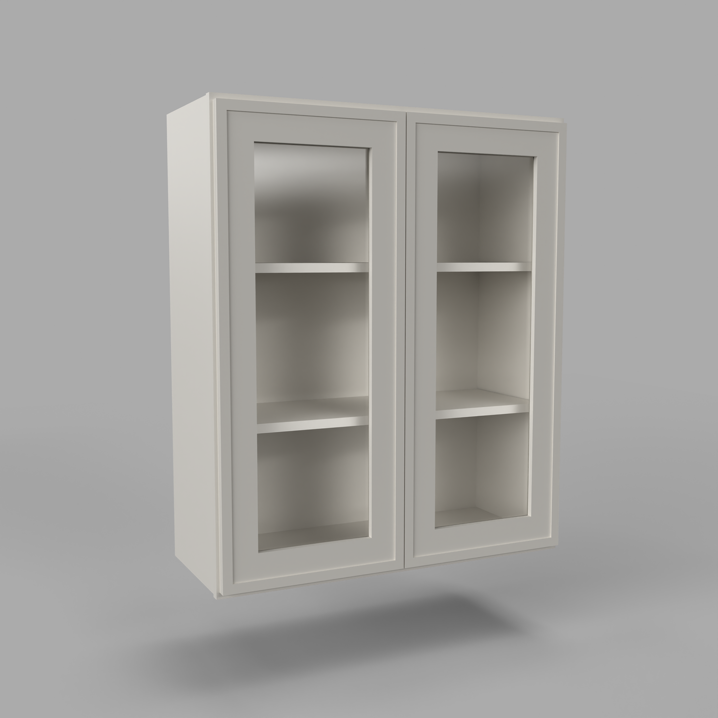 Slim Frame Shaker 36” H x 12” D Glass Door Wall Cabinet