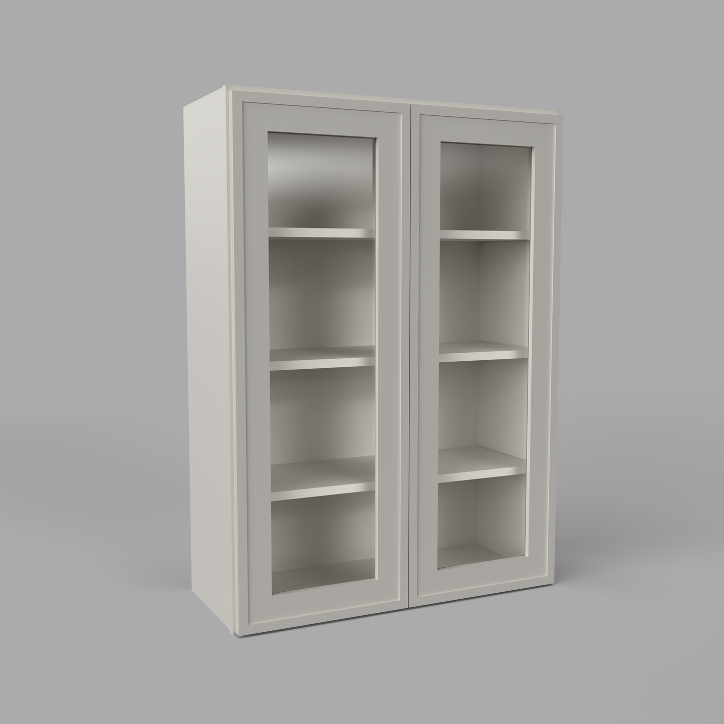 Slim Frame Shaker 42” H x 12” D Glass Door Wall Cabinet