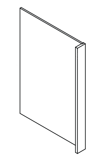 Refrigerator End Panel 1.5" W x 96" H x 24” to 27" D