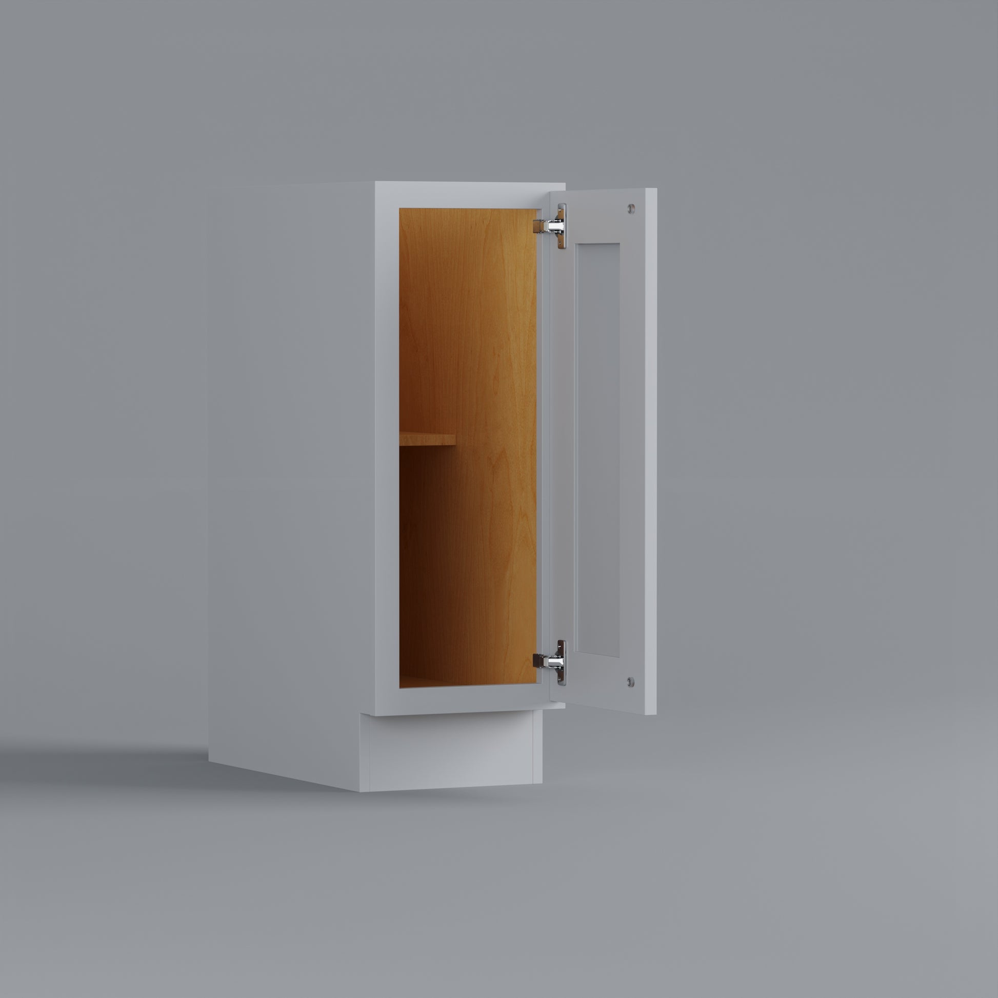 Full Height Door Base Cabinet Shaker White 12 open