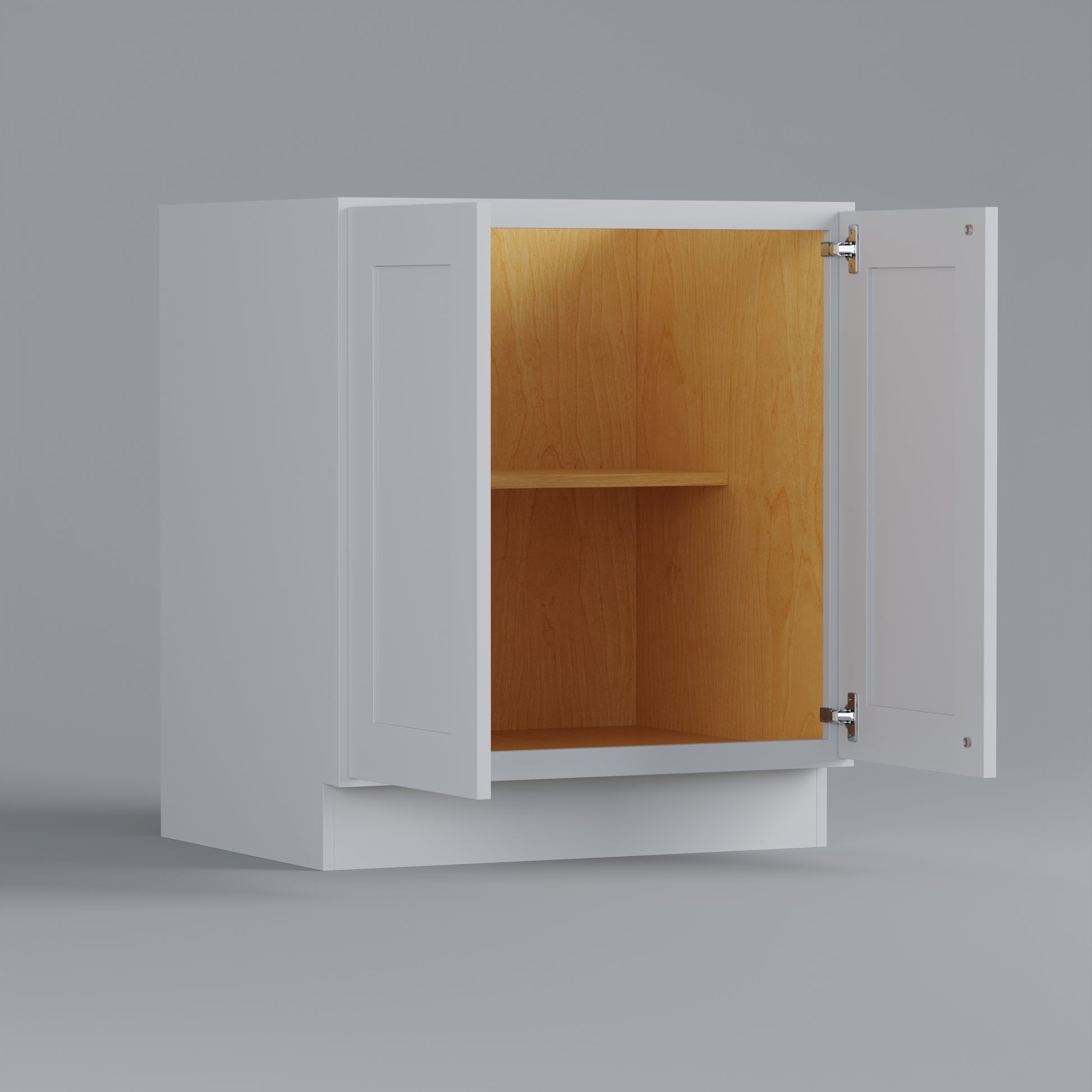 Full Height Door Base Cabinet Shaker White 30 open