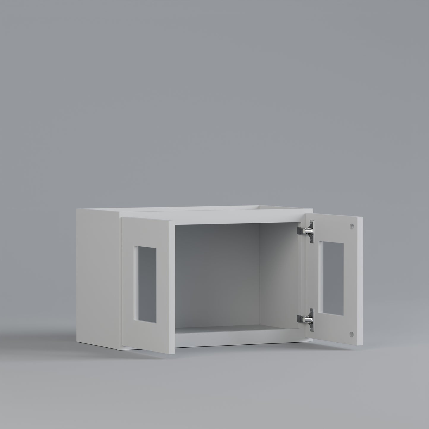 glass door shaker cabinet white 3015 open