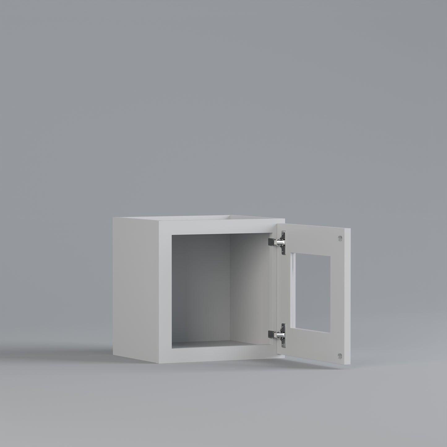 glass door shaker cabinet white open 1515