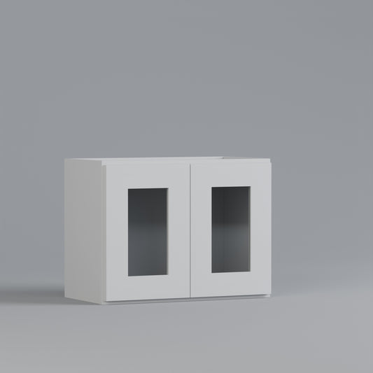 glass door shaker wall cabinet white 3018