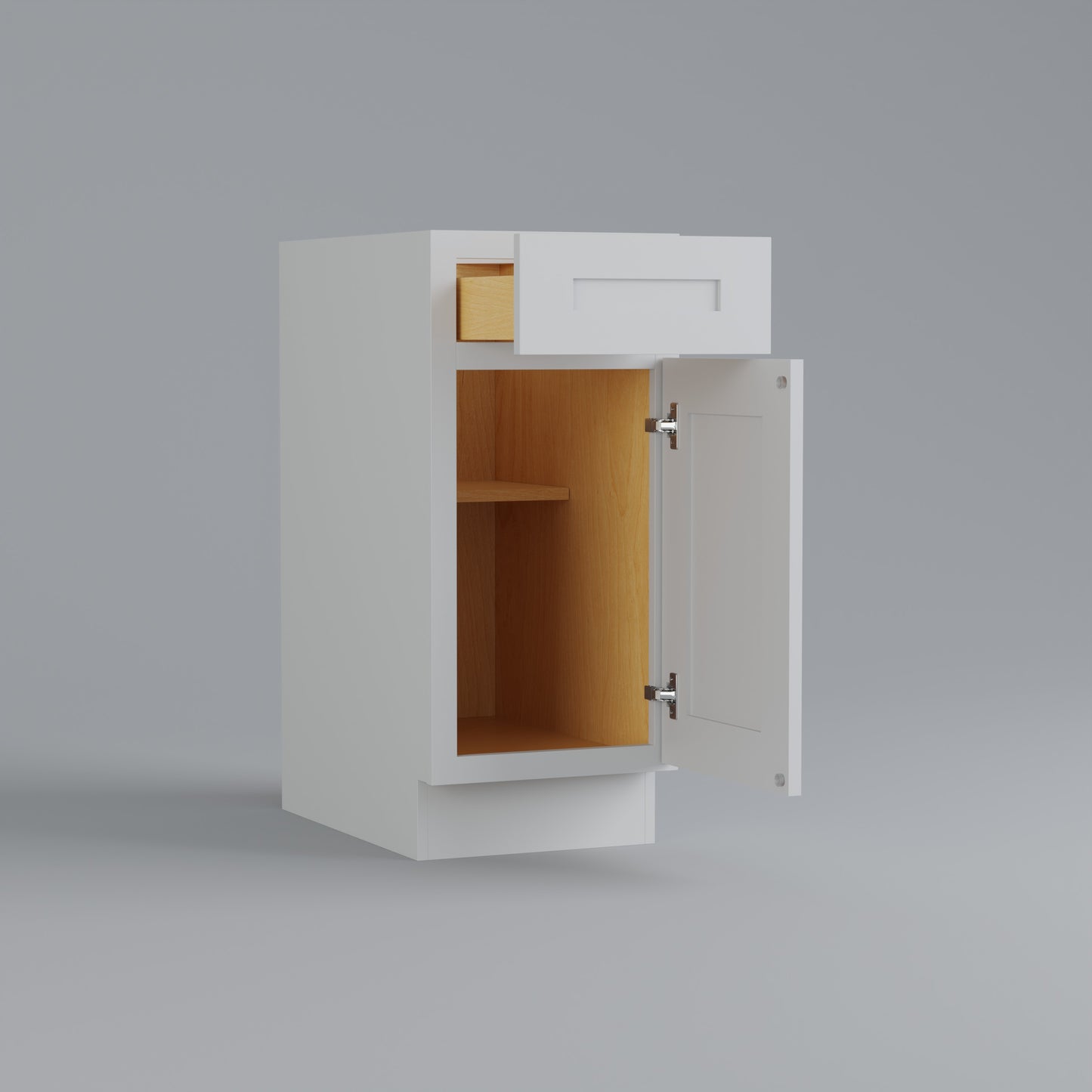 shaker base cabinet 15 white open