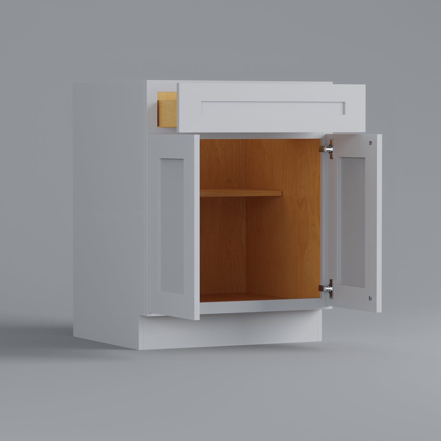 shaker base cabinet 24 white open
